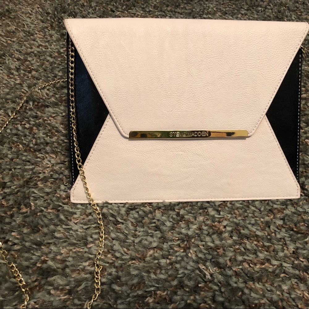 Steve Madden Black & White Envelope Clutch